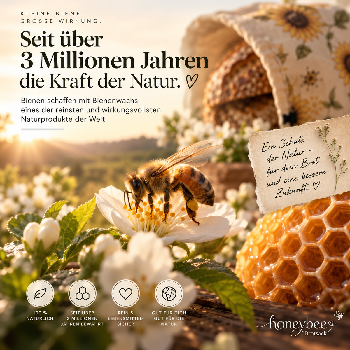 Honeybee Bienenwachs-Brotsack
