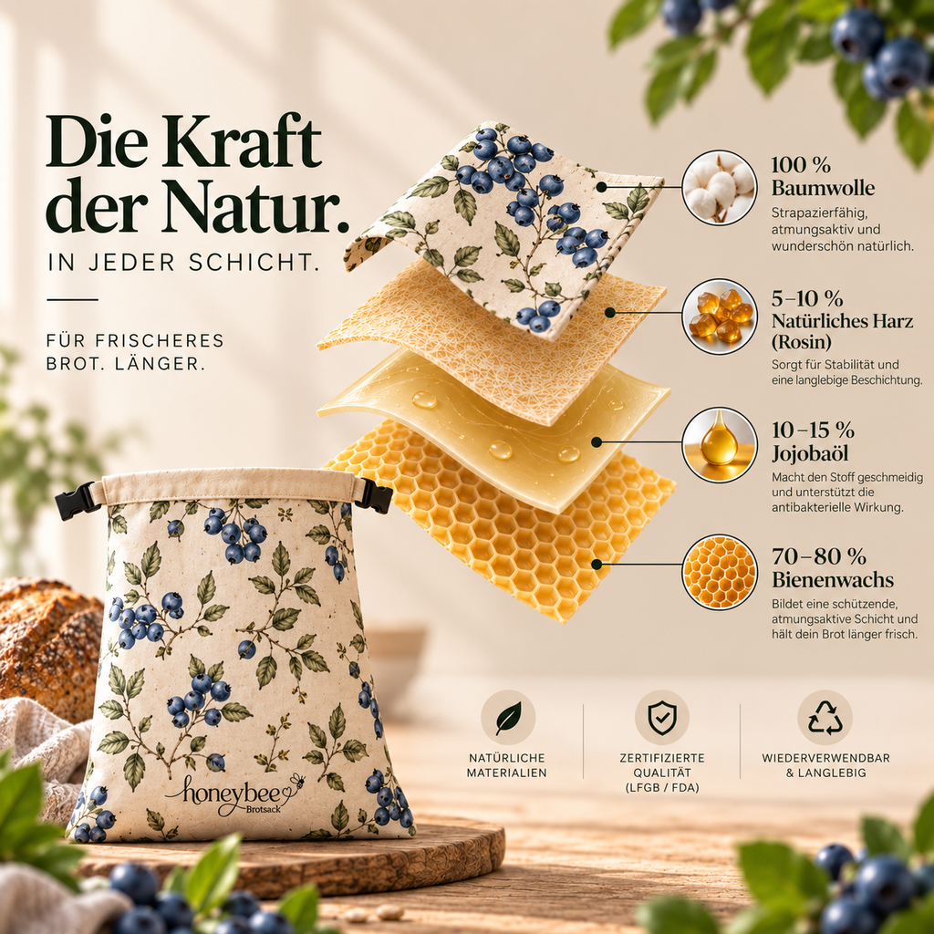Honeybee Bienenwachs-Brotsack